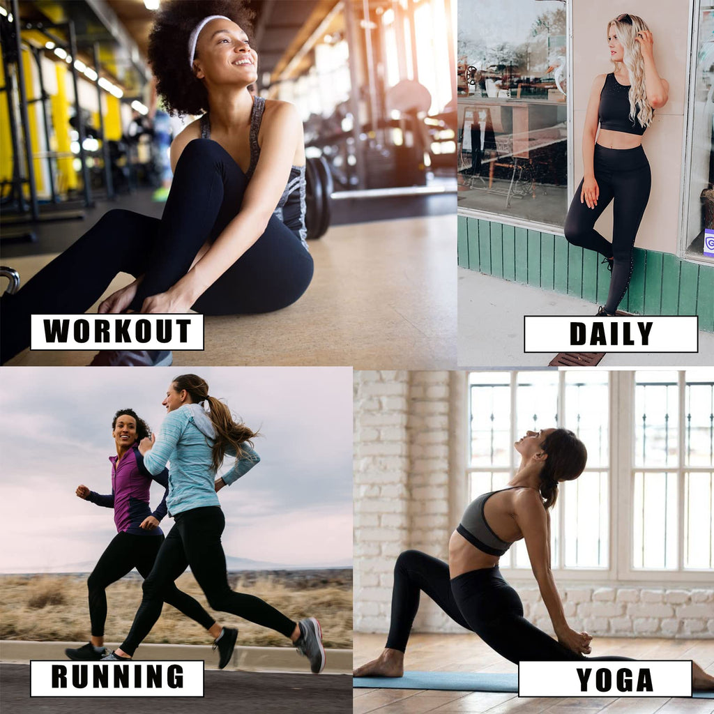 Hi Clasmix 2 Pack Leggings for Women Black S-M-High Waisted Tummy Control Soft Casual Workout Black Yoga Pants with Pockets