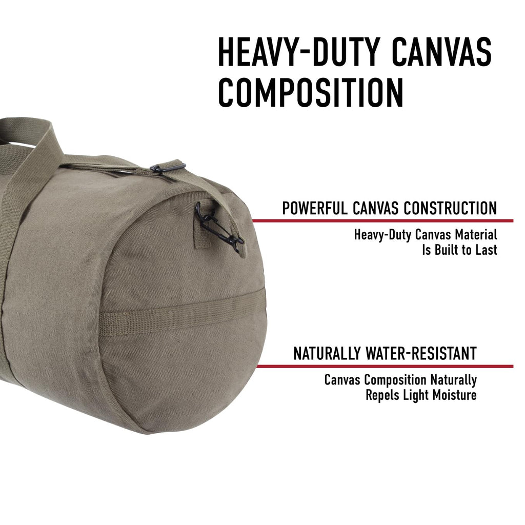 Rothco Canvas Shoulder Duffle Bag Duffel Gym Bag for Men Women Sports Duffel Bag, Olive Drab, 19 Inches