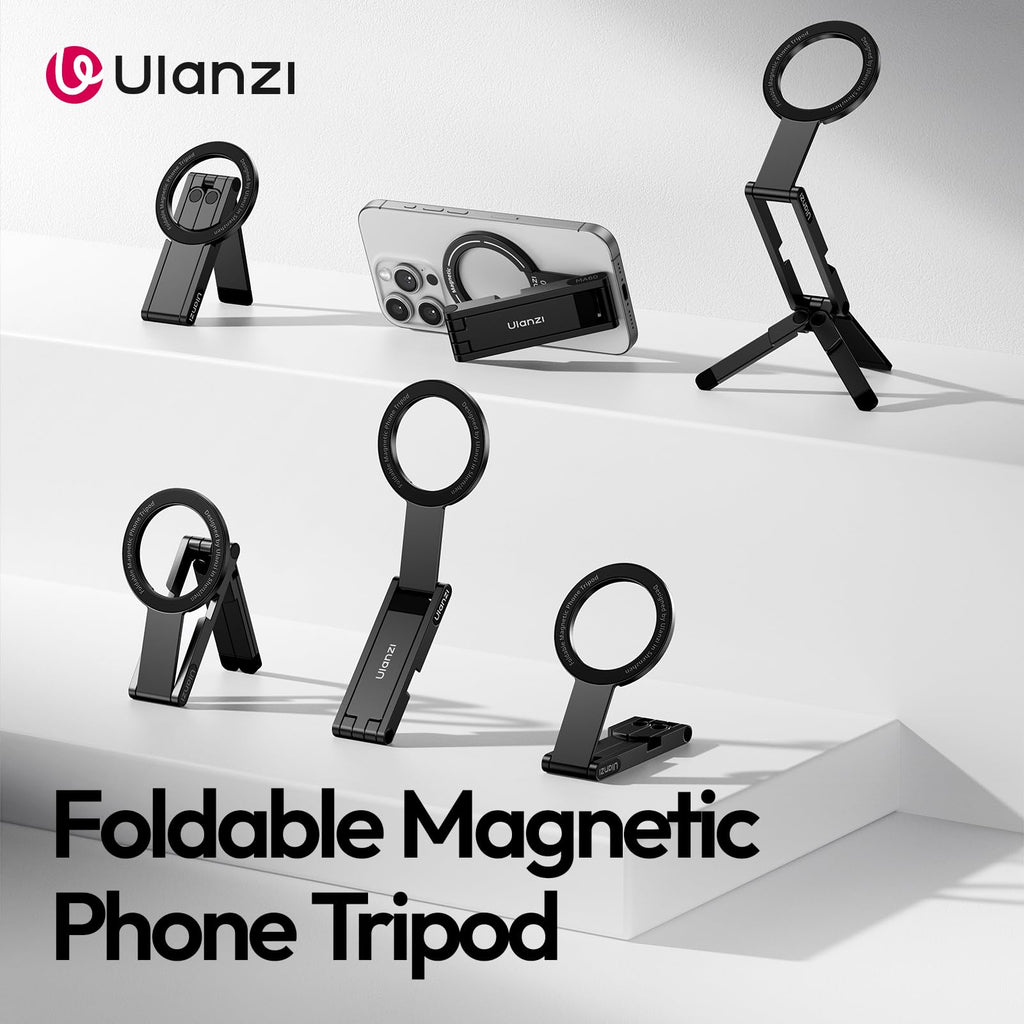 ULANZI MA60 Magnetic Phone Tripod Stand for iPhone, Aluminium Mini Tripod