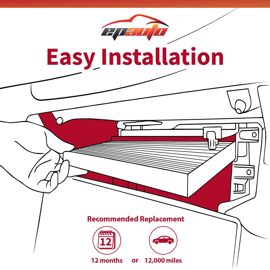 EPAuto CP285 (CF10285) Premium Cabin Air Filter includes Activated Carbon