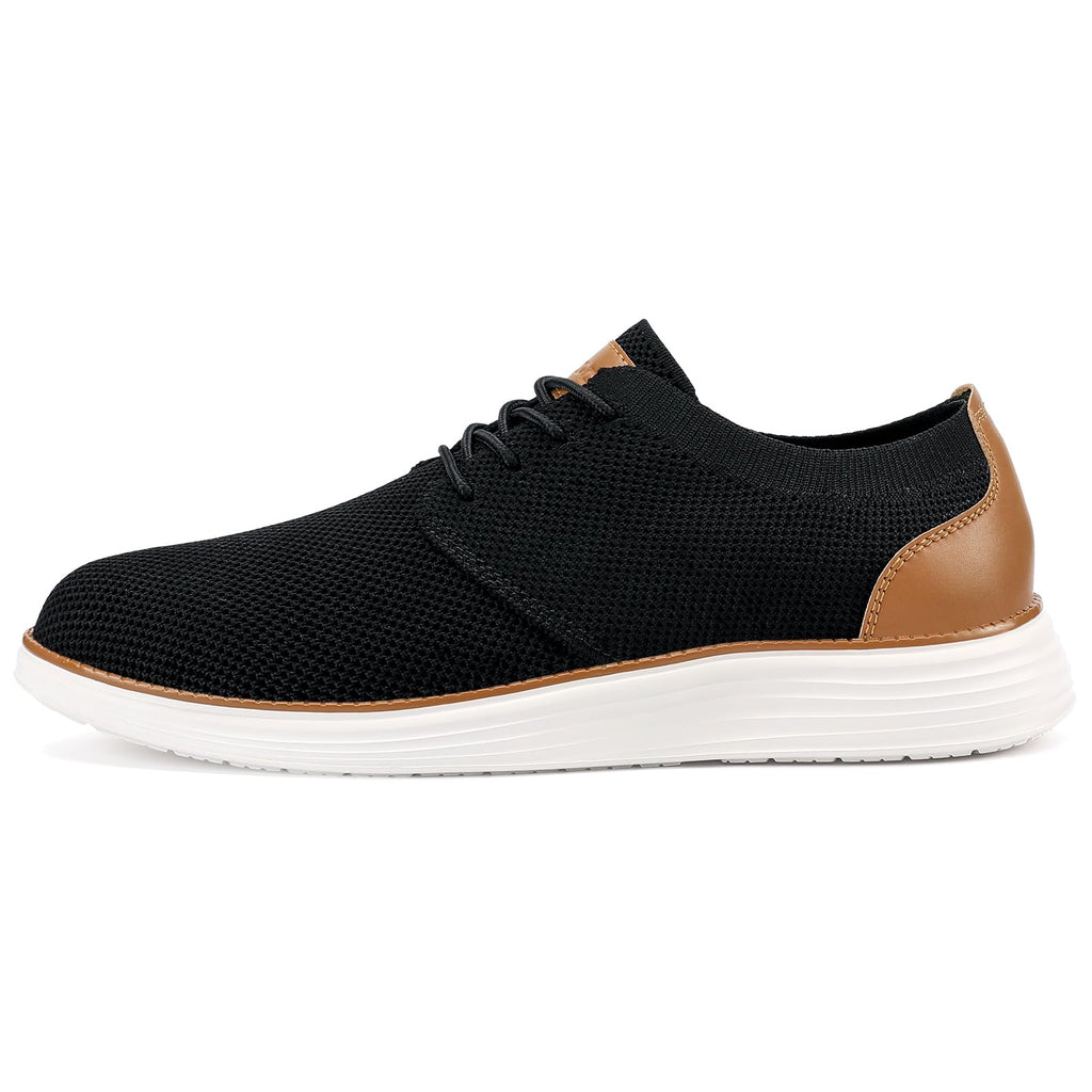 VILOCY Men's Fashion Dress Sneakers Casual Walking Shoes Business Oxfords Comfortable Breathable Lightweight Tennis Zapatos para Hombre Black,US11 EU44