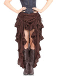 ThePirateDressing Steampunk Victorian Cosplay Costume Womens Gothic High-Low Show Girl Skirt C1367-xl Chocolate