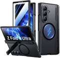 Temdan for Samsung Galaxy Z Fold 8 Ultra Case,[Compatible with MagSafe][Built-in HD Screen Protector & Kickstand][Hinge Protection] Translucent Matte Shockproof Phone Case for Z Fold 8 Ultra,Black