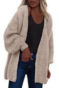 dowerme Women Open Front Cardigans Trendy Fall Long Sleeve Drop Shoulder Soft Knit Slouchy Sweater Spring Outerwear 2026(Camel,Small)