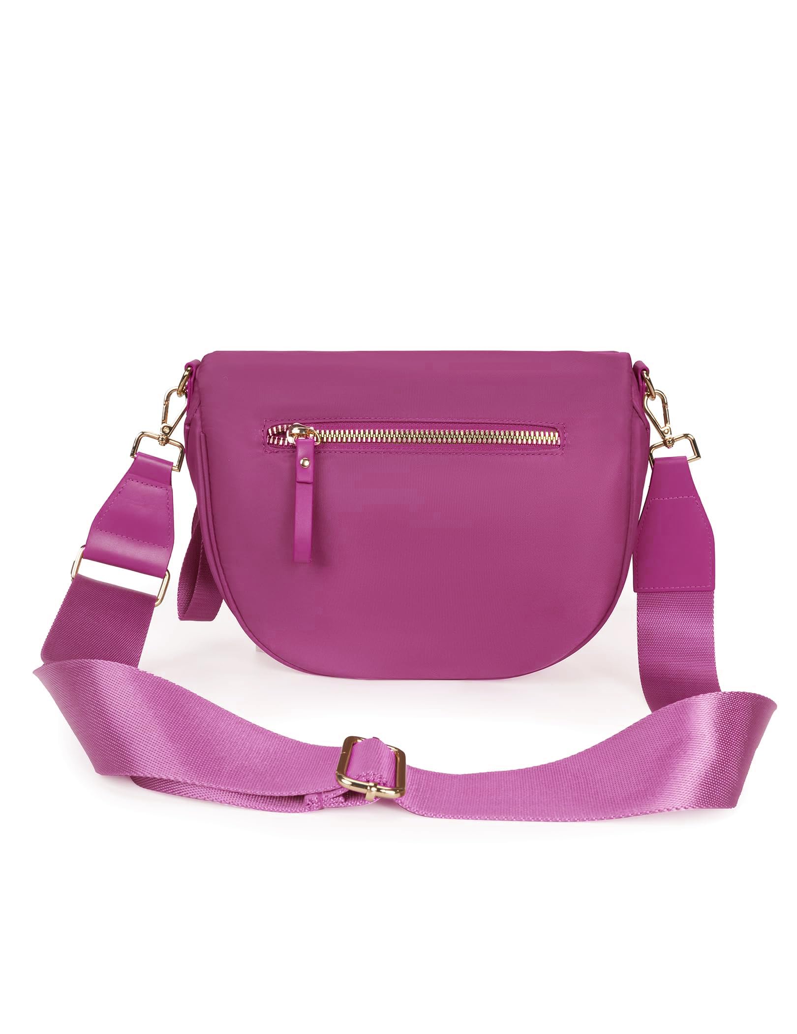 FEIBOON Spacious Nylon Crossbody Bag Bum Bag Handbags Wallets Purses Trendy Shoulder Bag for Women (rose)