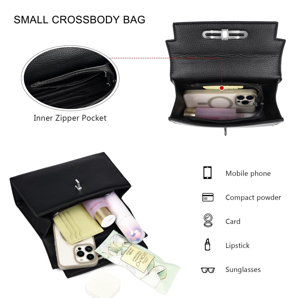 Eslcorri Top Handle Crossbody Bags for Women, Leather Small Clutch Purses and Handbags Elegant Shoulder Evening Bag, Khaki