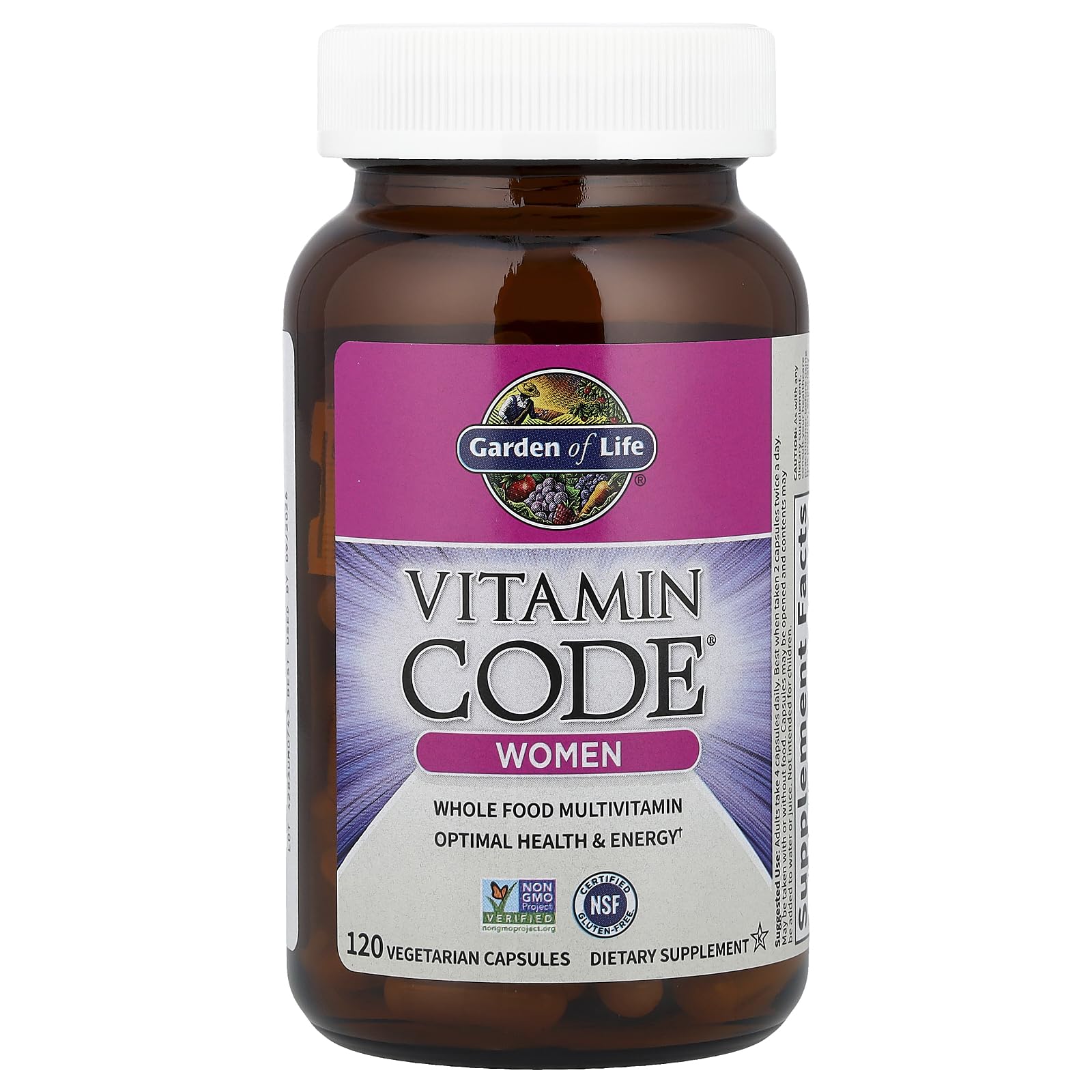 Garden of Life Multivitamin for Women, Vitamin Code Women's Multi - Whole Food Womens Multi Vitamins, Iron, Folate not Folic Acid, Vitamin A and Probiotics for Womens Energy, 120 Vegetarian Capsules