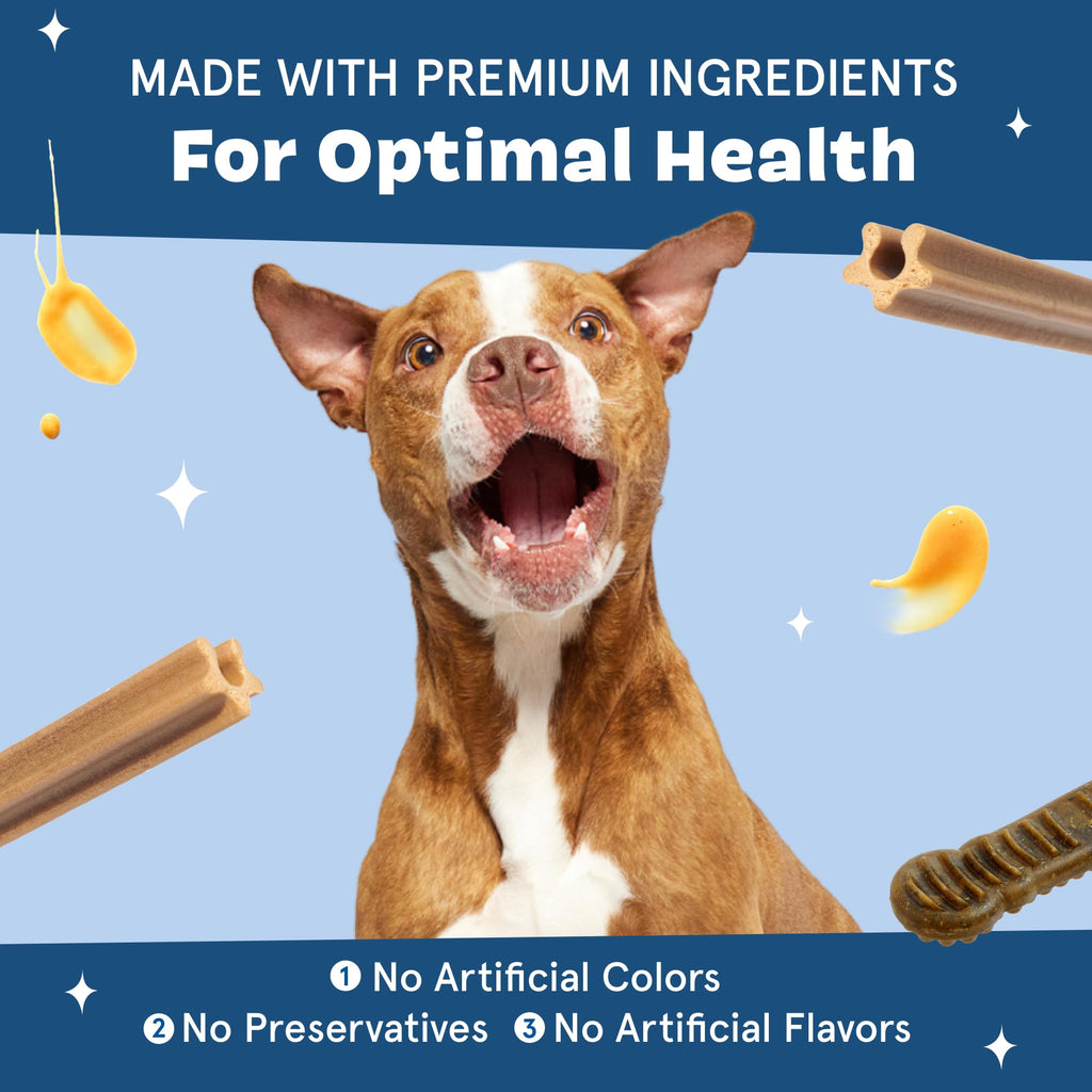 Barkbox Bright Original Dog Dental Kit, 30 Teeth Cleaning Chew Sticks & Toothpaste, Large Breeds