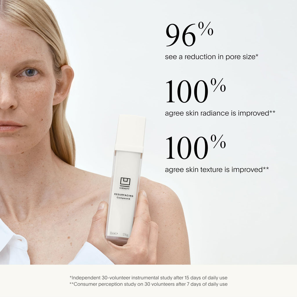 U Beauty Resurfacing Compound Serum - Renew & Illuminate Face Serum - Advanced 8-in-1 Formula with Vitamin C, Retinol, Hyaluronic Acid, & Peptides - Targets Fine Lines, Pores 0.5 fl oz