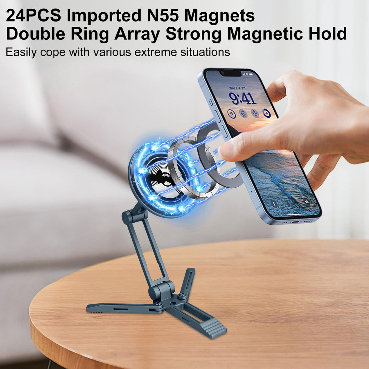 Magnetic Magsafe Mini Foldable Small Phone Tripod Stand Holder for iPhone