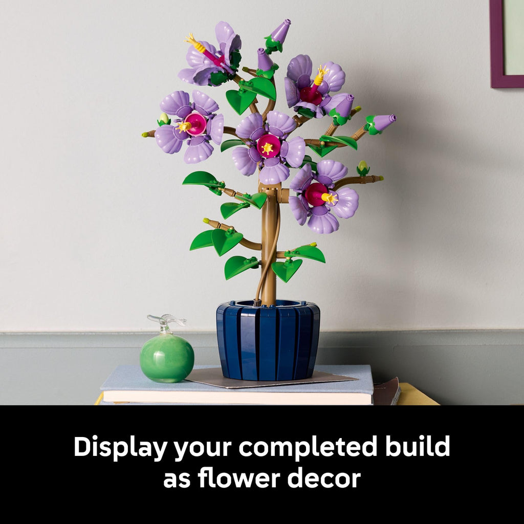 LEGO Botanicals Hibiscus Flower Building Set - Artificial Plant & Flower Building Blocks for Women & Men, Ages 18+ - Home, Office Decor Gift Idea - 10372