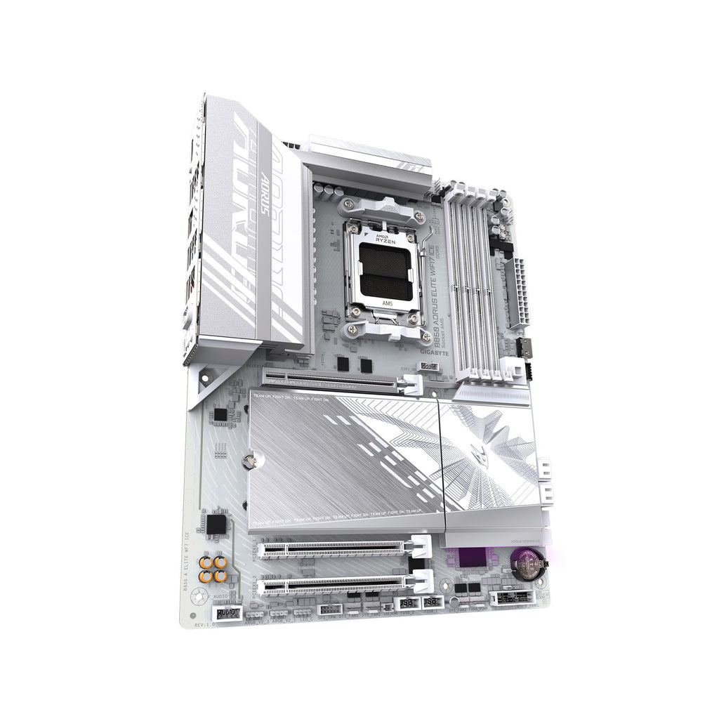 GIGABYTE B850 AORUS Elite WIFI7 ICE AMD AM5 ATX Motherboard, Support AMD Ryzen 9000/8000/7000 Series, DDR5, 14+2+2 Power Phase, 3X M.2, PCIe 5.0, USB-C, WIFI7, 2.5GbE LAN, EZ-Latch, 5-Year Warranty