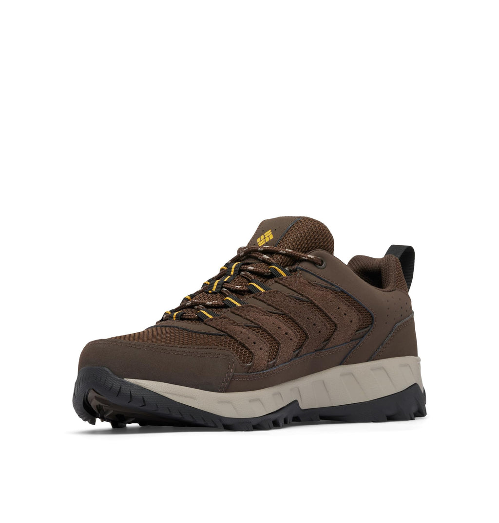 Columbia Men's Strata Trail Low Waterproof, Cordovan/Golden Yellow, 9.5 Wide