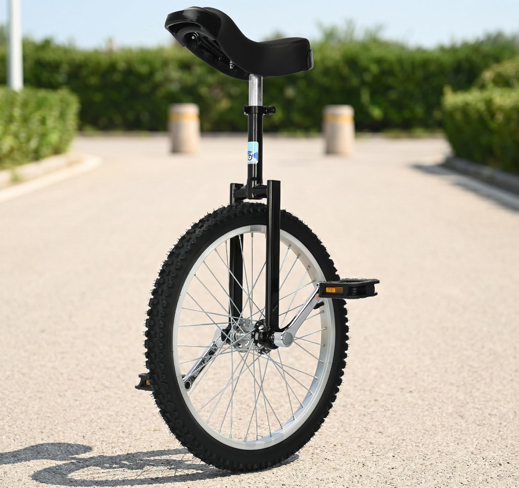 MYOYAY 20 Inch Unicycle,Unicycle for Adults,Mountain Unicycle Height Adjustable,Unicycle with Stand, Anti-Skid Pedal, Indoor Outdoor Sports Fitness Balance Training Fun Exercise Bicycle(Black)