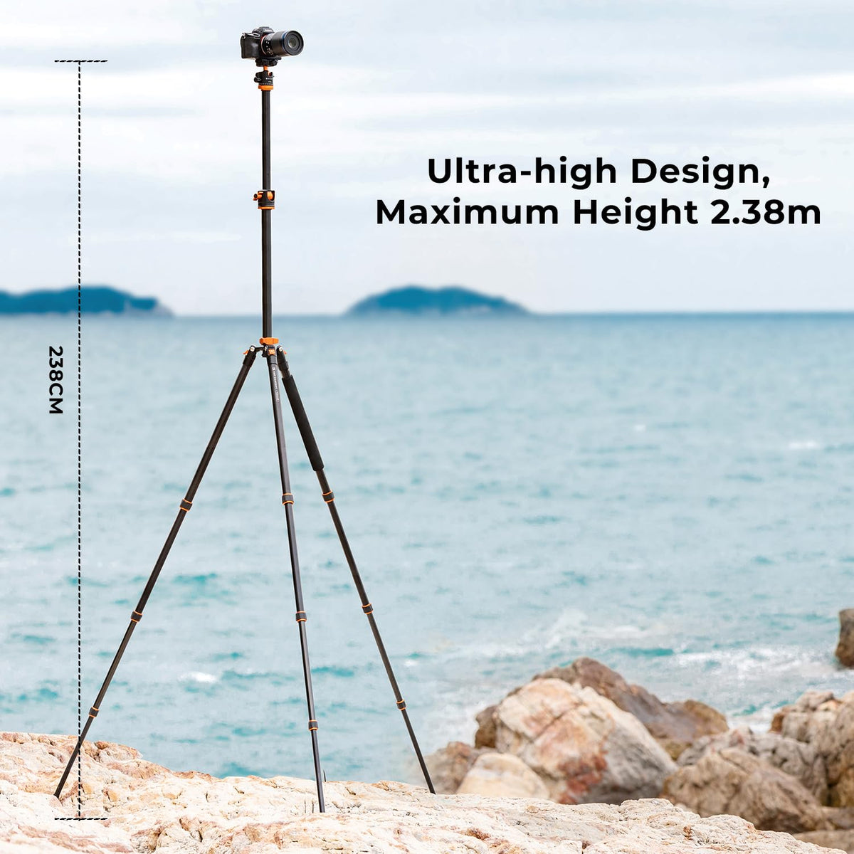 K&F CONCEPT 94 Inch Camera Tripods 4 Section Ultra High Aluminum Professional Detachable Monopod Tripod with 360 Degree Ball Head Quick Release Plate for DSLR SLR Cameras T254A8+BH-28L (SA254T1)