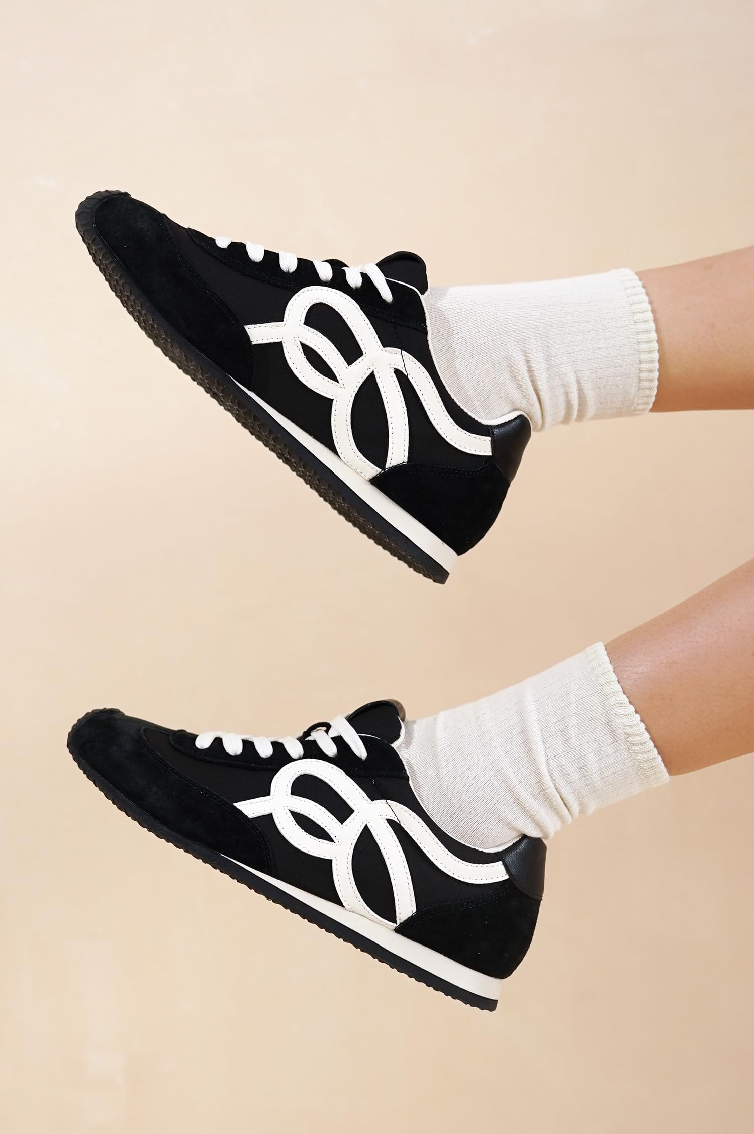 Project Cloud Womens Shoes with Leather Memory Foam Insole Trendy Sneakers for Women - Lightweight & Non-Slip Womens Sneakers Walking Shoes for Women Footwear(Lowy,BLK,6.5)