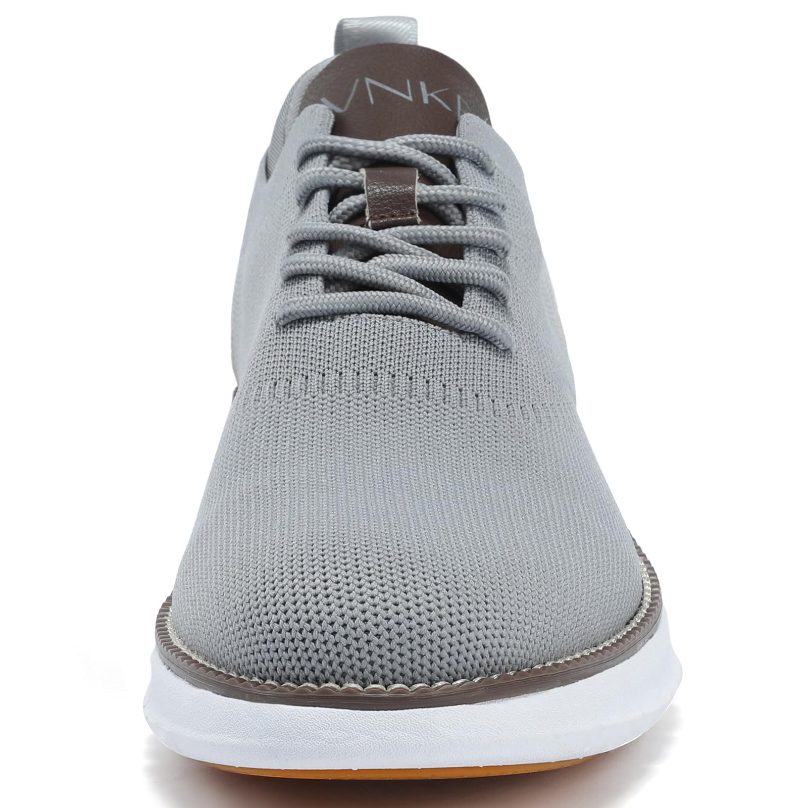 SVNKE Men's Mesh Dress Shoes Casual Business Lace Up Oxford Sneakers Lightweight Breathable Walking Shoes Comfortable Thick Sole Tennis Footwear Light Gray 10.5 Extra Wide