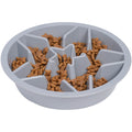 Leash Boss Slow Feeder Dog Bowls (2 Cup) Puzzle Dog Food Bowl - Fits into Elevated Pet Feeders - Slow Eating for Large, Medium & Small Sized Breeds - Gray