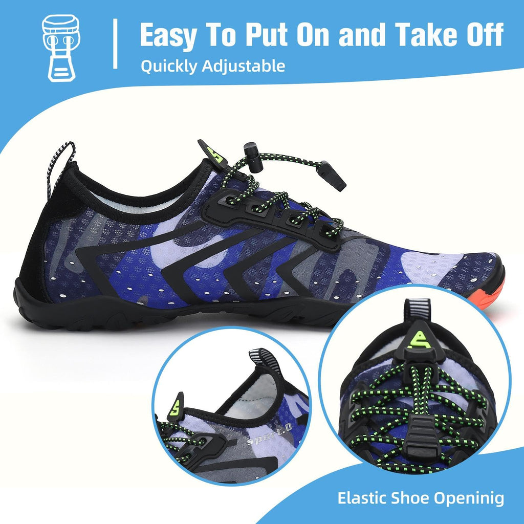 Mishansha Water Shoes for Women Men, Quick-Dry Barefoot Swim Shoes with Drainage Holes, Lightweight Aqua Shoe for Beach Pool River Boating Yoga Walking 12.5 Women/11 Men Maya Blue