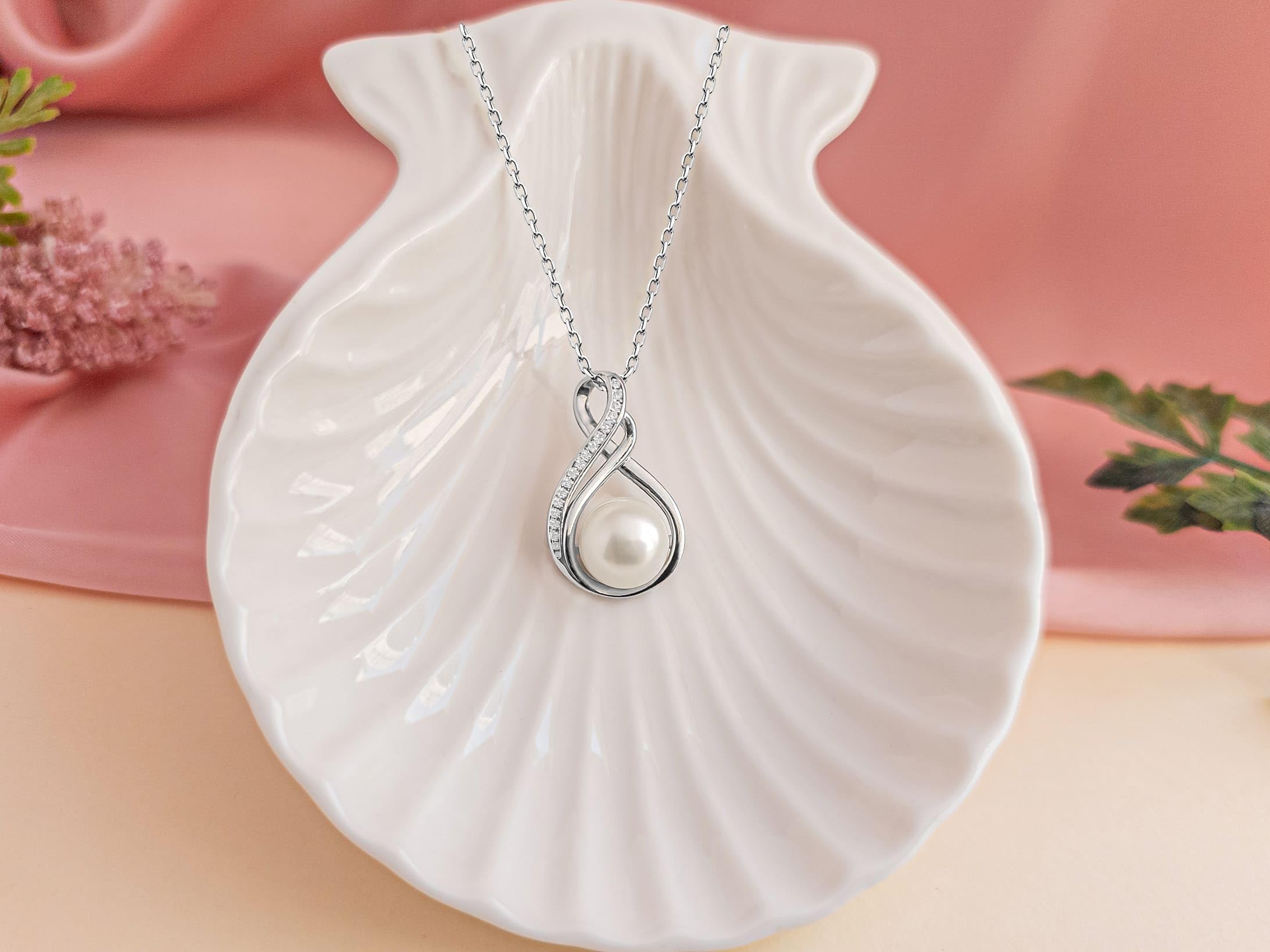 Gifts For Wife Wedding Anniversary - Christmas Gifts For Wife -AAA+ Real Pearl Necklaces For Women (18k Gold Platting 925 Sterling Silver) Christmas Ideas Birthday Freshwater Pearl Necklace