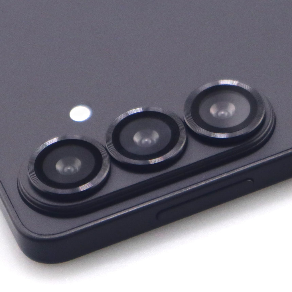 Luxqlo for Samsung Galaxy S26 / S26 Plus Camera Lens Protector Metal Ring Tempered Glass Lens Cover Accessories (Black)