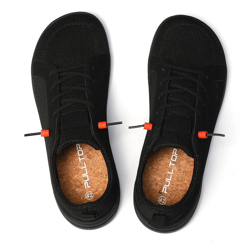 Men's Barefoot Wide Toe Box Shoes - Minimalist Barefoot Dress Shoes Sneakers Zero Drop Extra Wide Slip on Walking Shoes All Black Size 11 Wide