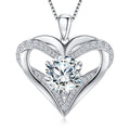 Moissanite Heart Pendant Necklaces for Women, 1-3 Carat Moissanite 925 Sterling Silver Necklace,Engraved 'I LOVE YOU' Gift for Wife Mom ,Ideal Anniversary Birthday Christmas Valentine Engagements Mothers Day Jewelry Gifts for Mom Wife Girlfriend Daughter
