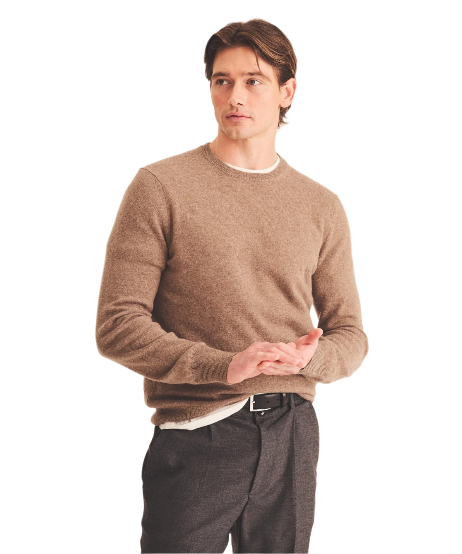 NAADAM Men's The Original Cashmere Crewneck Sweater, Brown Sugar, XL