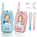 Video Walkie Talkies for Kids, Handheld 2 Pack Rechargeable Video Intercom Kids Walkies Talkies, Indoor Outdoor Toys for Family Games, Outside, Camping, Hiking for Boys Girls Ages 3-12 (Blue/Pink)