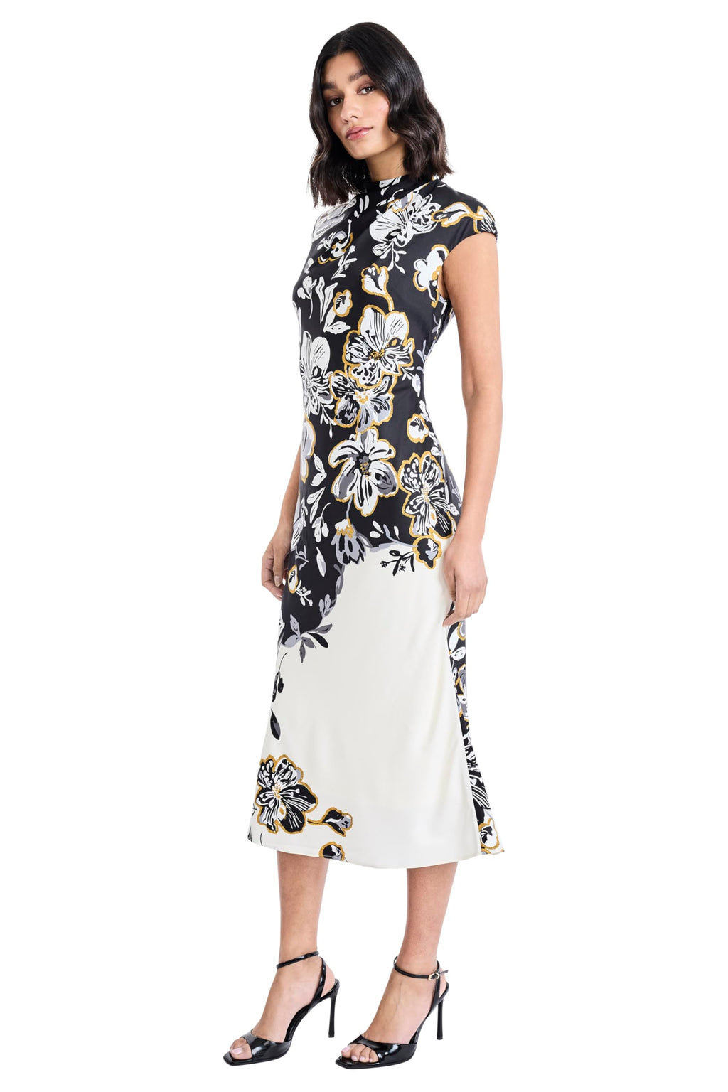 Maggy London - Women's Mock Neck Cap Sleeve Sheath Dress - Midi Wedding Guest Dresses - 16