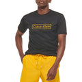 Calvin Klein Men's Standard Light Weight Quick Dry Short Sleeve 40+ UPF Protection Active Top, Black Logo, XX-Large
