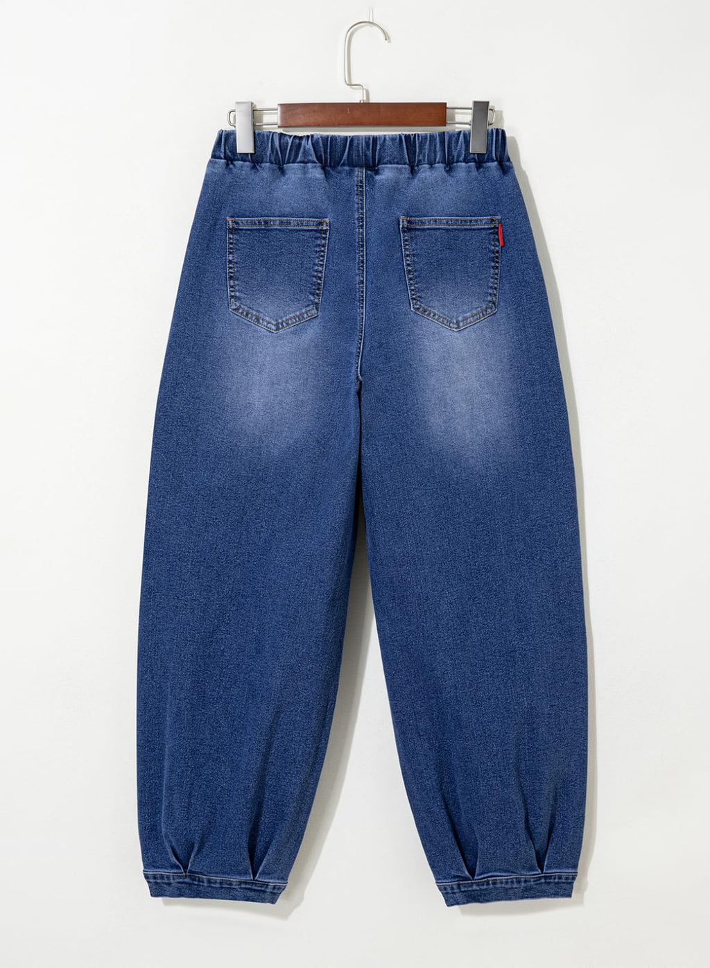 Sidefeel Mid Rise Barrel Jeans for Women Wide Leg Mid Waist Cropped Denim Pants Y2k Baggy Boyfriend Jeans with Pockets Dark Blue Size 14