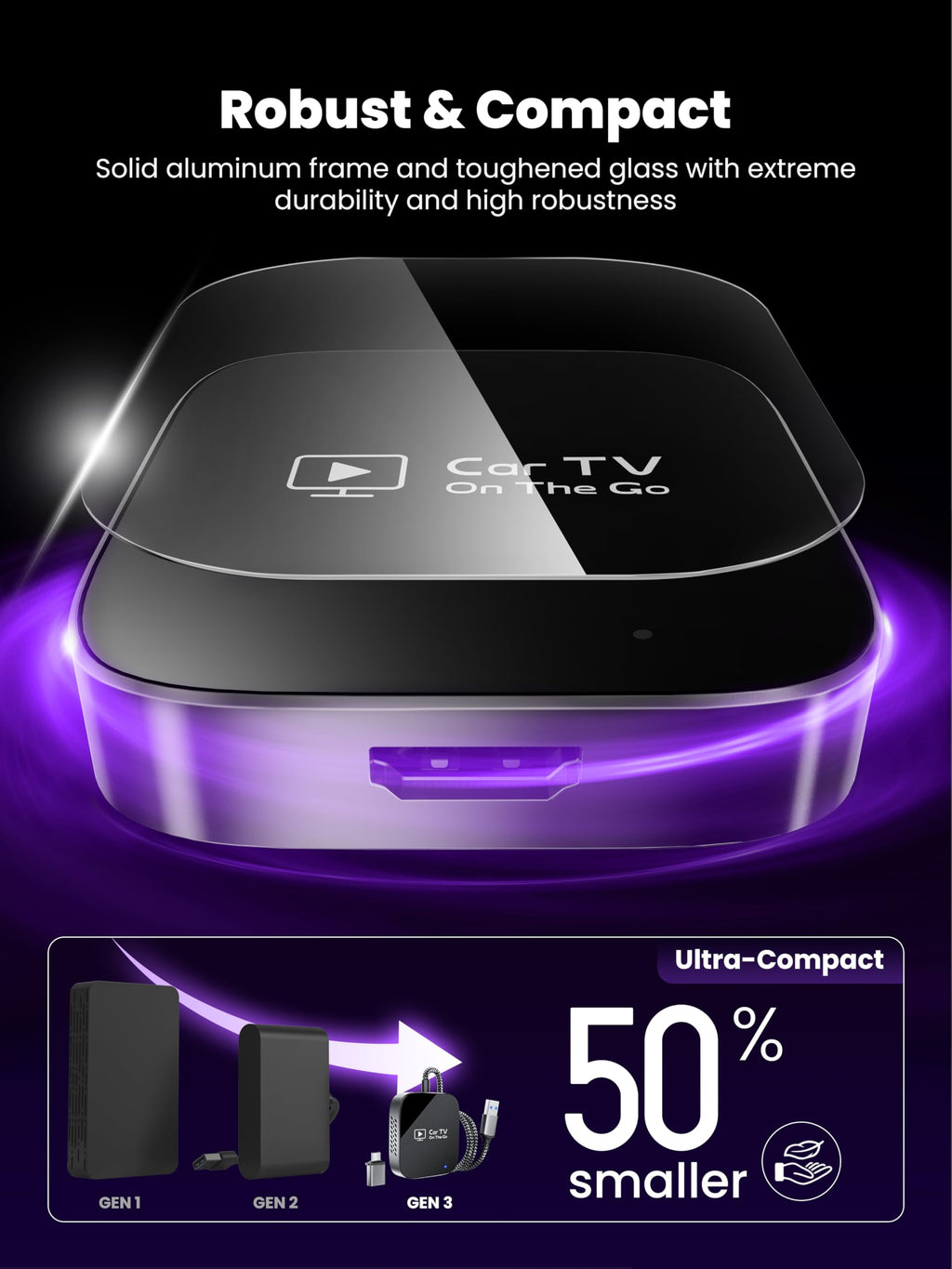 2-in-1 Wireless CarPlay Adapter & Car TV Mate Pro 2026 [Anti-Interference, Metal Case] Convert Wired to Wireless Car Play with HDMI Input for TV Stick, Screen Mirroring & Streaming, Fit for 2016+ Cars
