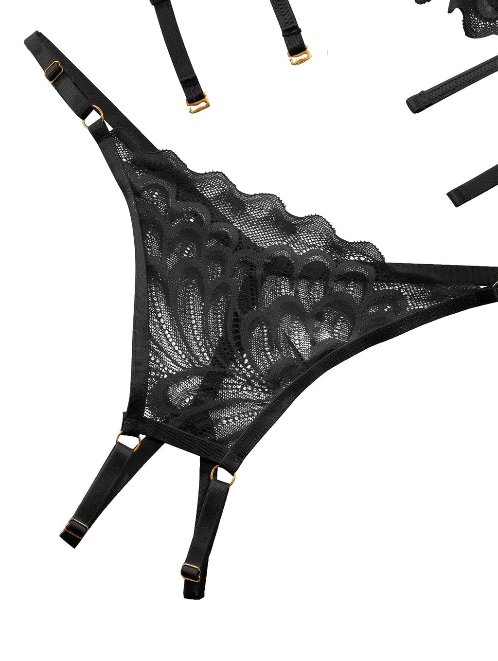 Lilosy Petite Women's Sexy Underwire Floral Lace Sheer Bachelorette Lingerie Set See Through Bra and Panty 2 Piece Black XXX-Small