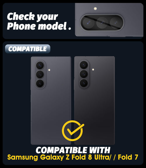 (3 Pack) Orzero Camera Lens Protector Compatible for Samsung Galaxy Z Fold 8 Ultra/Fold 7, Protector de Cámera Tempered Glass 9H Precise Camera Cutouts Anti-Scratch Does Not Affect Night Shots and Flash