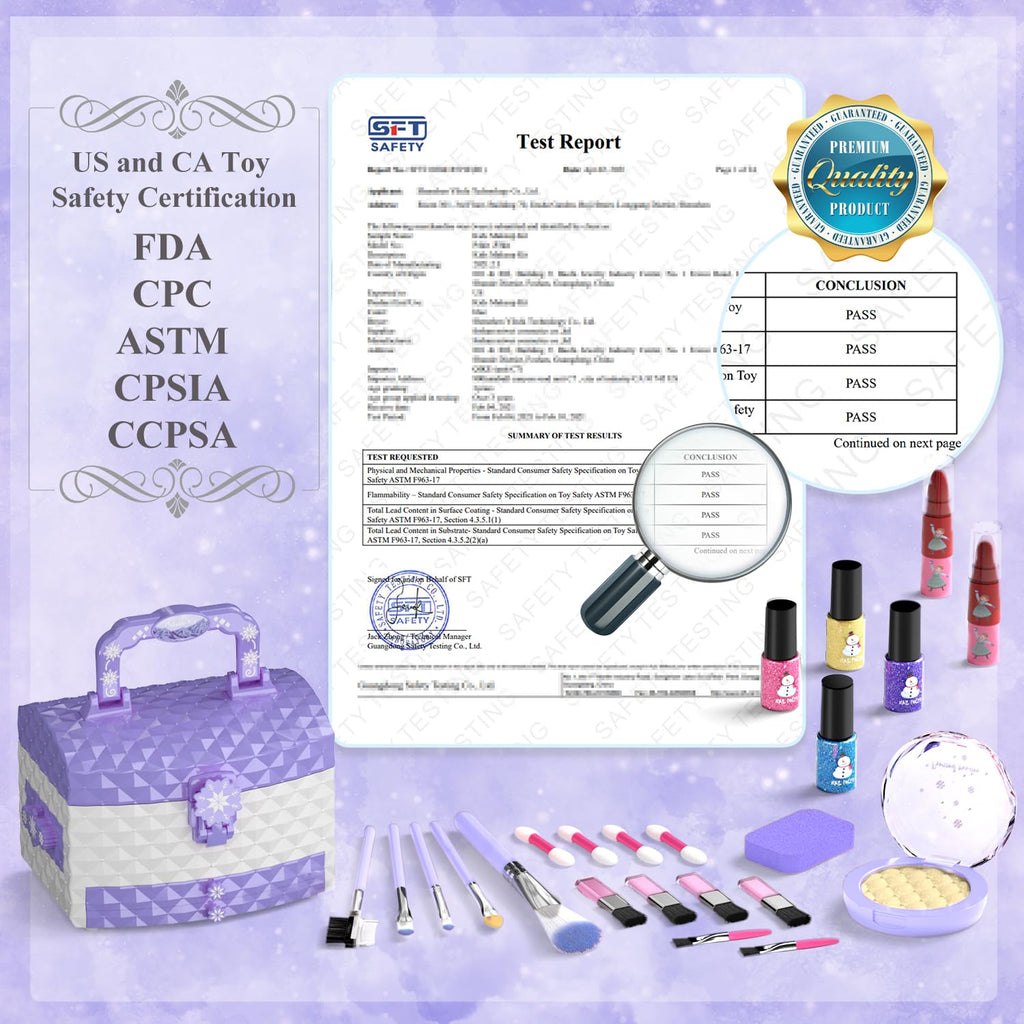 PERRYHOME Kids Makeup Set for Girl 56 Pcs Washable Real Cosmetic, Non-Toxic Frozen Toys Toddler Makeup Kit, 2026 New Princess Valentine & Birthday Girl Gift for 3 4 5 6 7 8 9 10 11 12 Year Old Girls