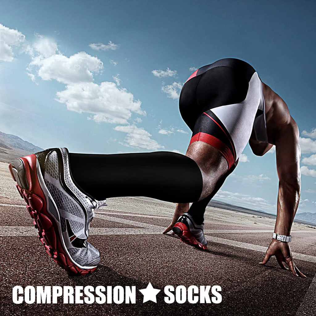 CHARMKING Compression Socks for Women & Men Circulation (3 Pairs) 15-20 mmHg is Best Athletic for Running, Flight Travel, Support, Cycling, Pregnant - Boost Performance, Durability (S/M,Black)