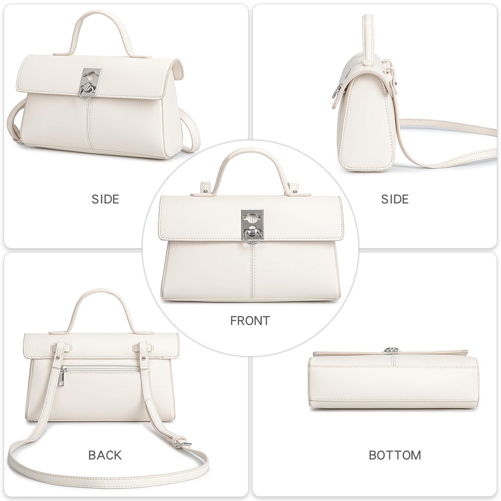 Women's Thea Top Handle Bag Purse Small Top Handle Purses For Women Vanity Purse (BEIGE)