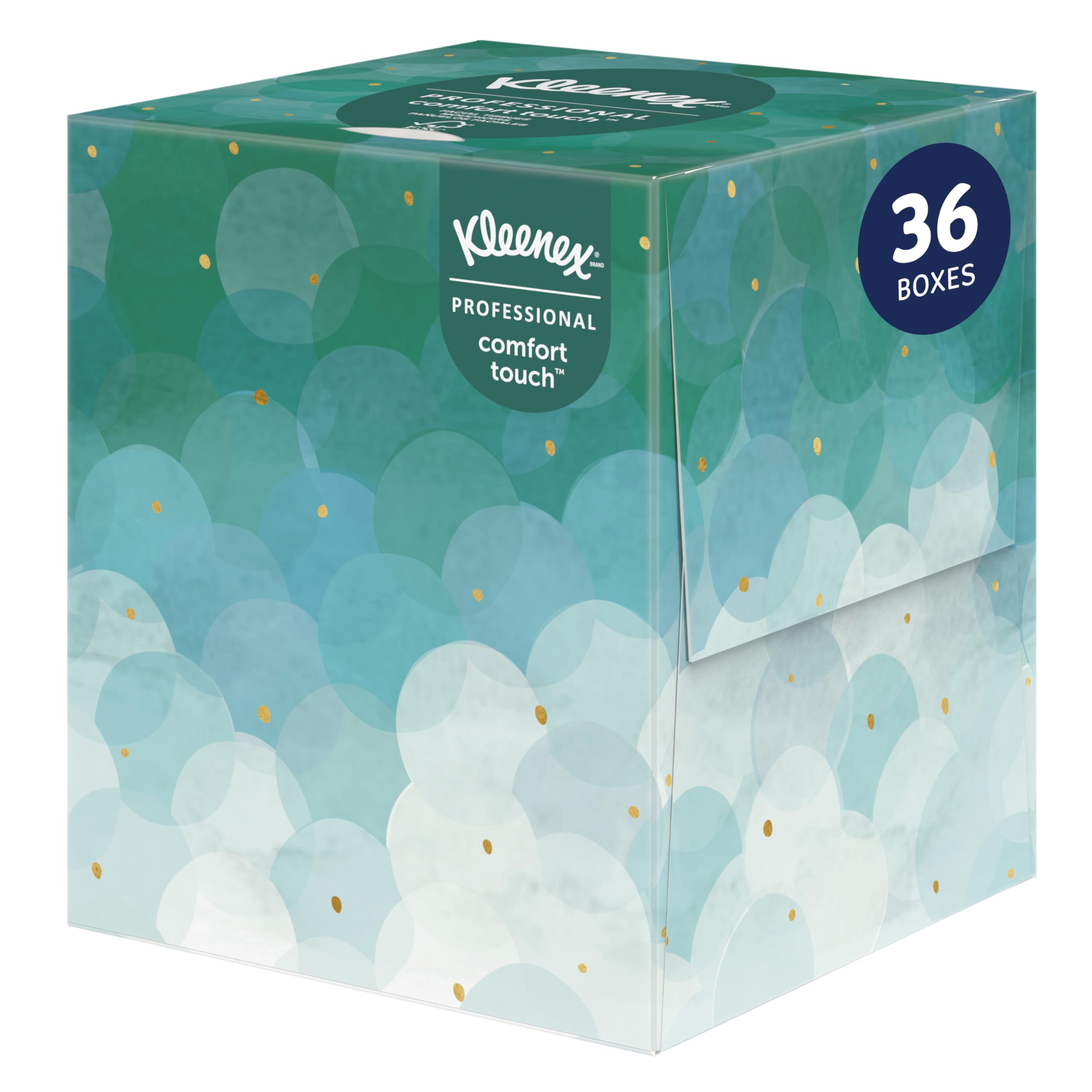 Kleenex Professional Facial Tissue, Bulk (21270), 2-Ply, White, Upright Cube Boxed Format, Designed for Business (90 Tissues/Box, 36 Boxes, 3,240 Sheets/Case)