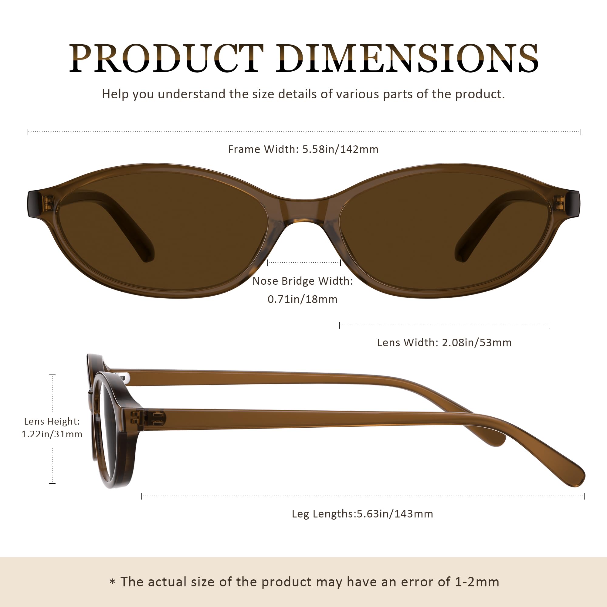 phikttu Sunglasses Womens Retro Oval Sunglasses for Women - Cat Eye 90s Glasses Y2K UV400 Lightweight Narrow Shades