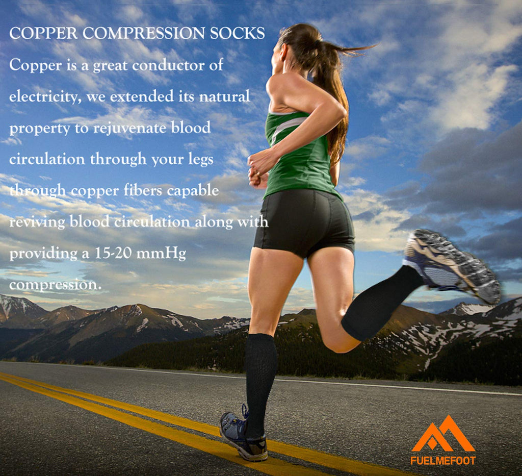 3 Pack Compression Socks For Women Men Knee High Socks 15-20mmHg soccer socks fun copper ankle thick stockings women 10-13 gifts christmas accessories