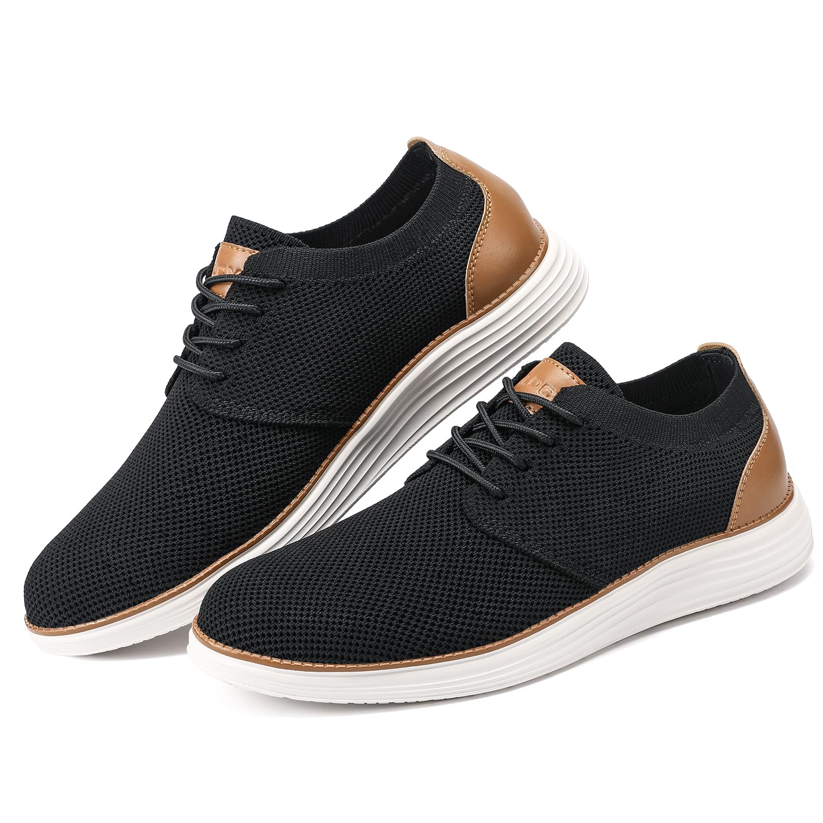 VILOCY Men's Fashion Dress Sneakers Casual Walking Shoes Business Oxfords Comfortable Breathable Lightweight Tennis Zapatos para Hombre Black,US11 EU44
