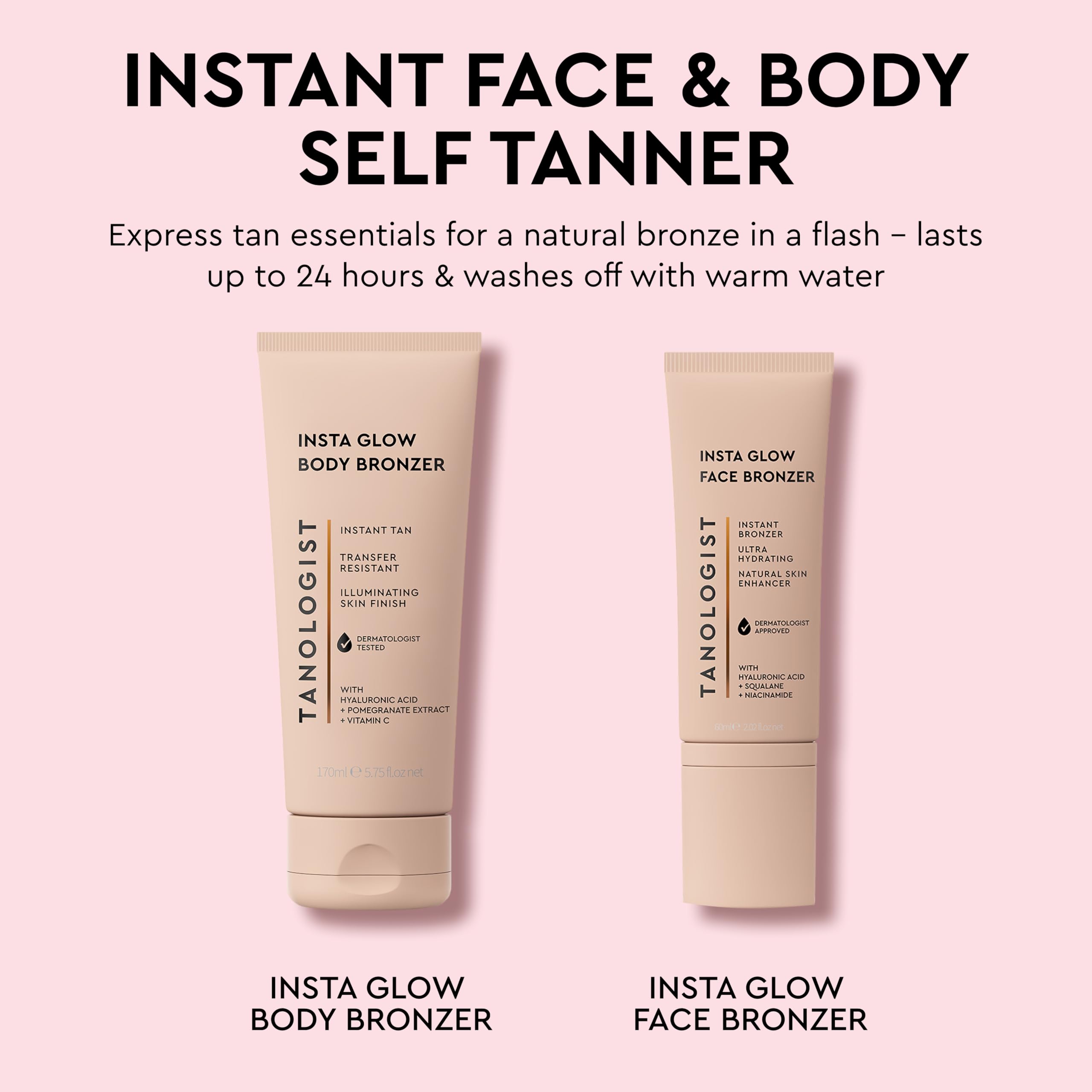 Tanologist Insta Glow Face Bronzer, Illuminating Cream Bronzer For Instant Radiant Glow, Lightweight, Blendable Formula For All Skin Tones, Vegan, 2.02 fl. oz/60 ml Tube