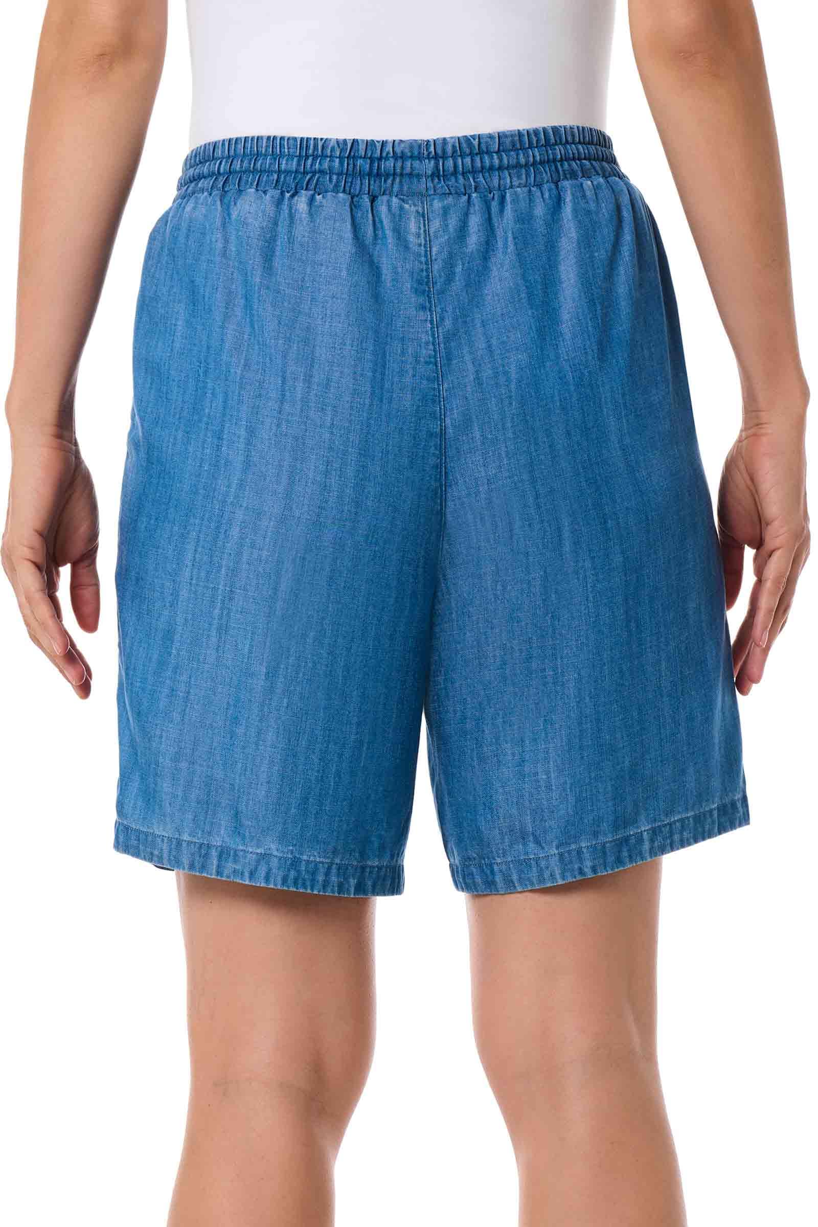 Chambray Shorts - UPF 50+ Sun Protection - Enclave in Light Indigo Chambray