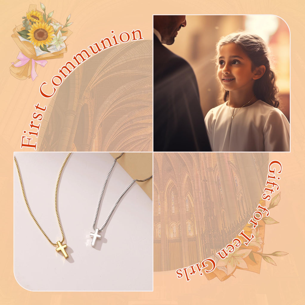 Mothers Day Gift for Daughter Silver Cross Necklaces for Women Dainty Small Choker Necklace Delicate Minimalist Sterling Silver Cross Pendant Necklace, Simple Tiny Cross Jewelry Gift for Mom Daughter