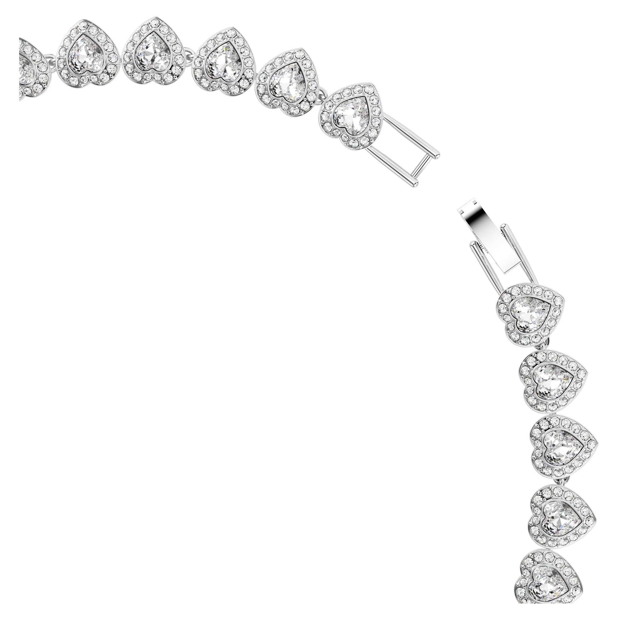Swarovski Ariana Grande Heart All-Around Tennis Style Crystal Necklace in Rhodium Finish - Part of the Ariana Grande x Capsule Collection