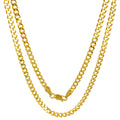 JEWELHEART 14K Real Gold Cuban Link Chain - 1.9mm Diamond Cut Cuban Curb Chain Pendant Necklace - Dainty Yellow Gold Necklace For Women with Lobster Clasp 18"