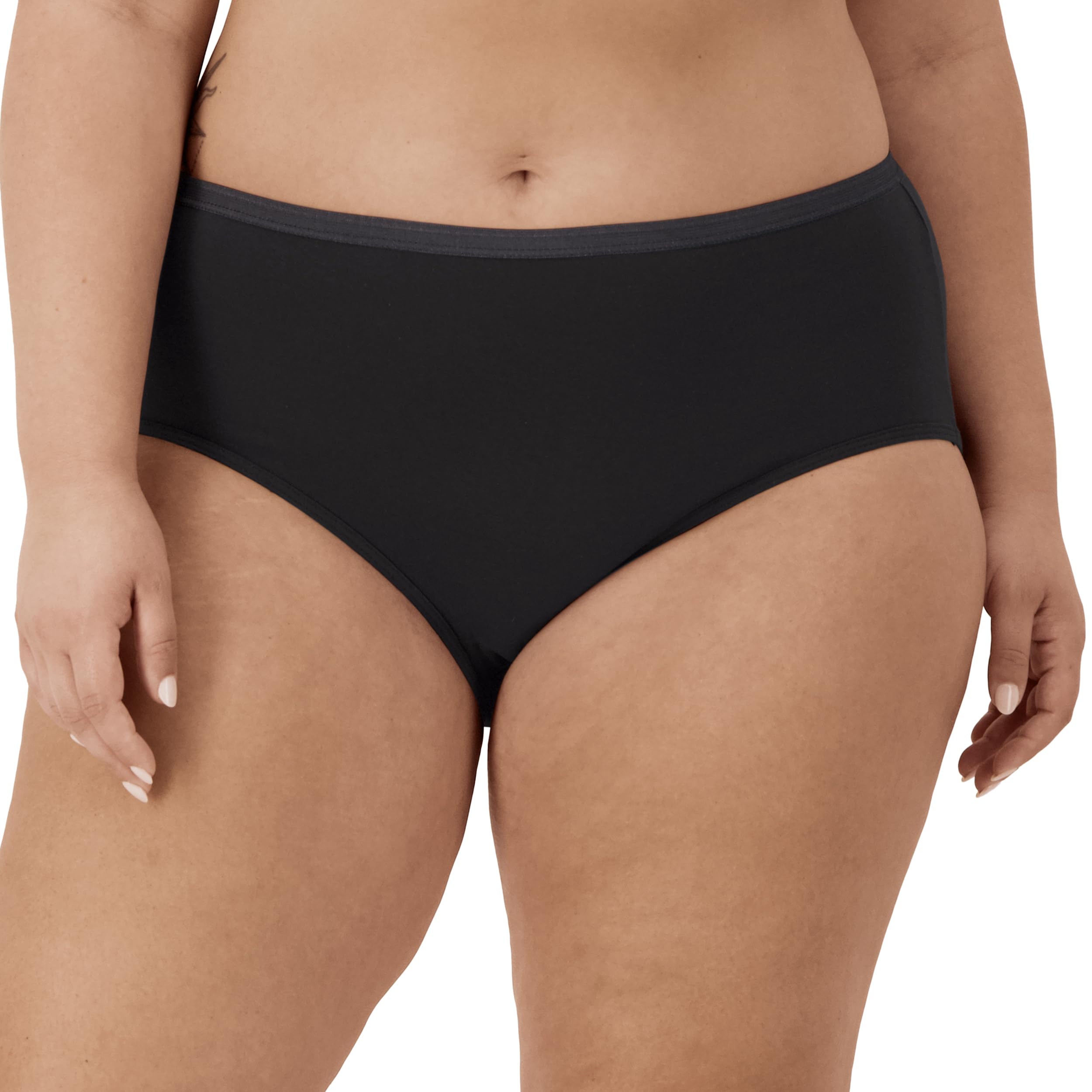 JUST MY SIZE Women's Plus Size Cool Comfort Cotton Brief 10-Pack, Assorted, 11