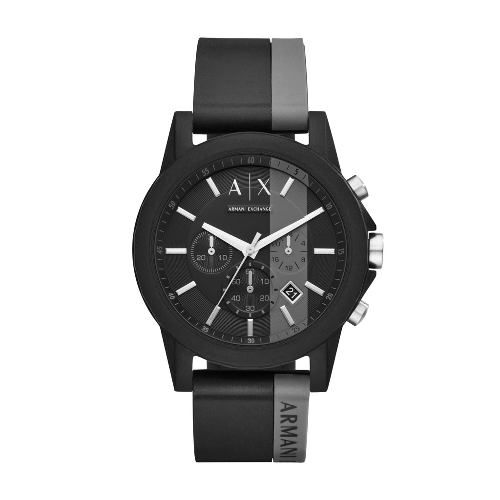 Armani Exchange A｜X Men's Chronograph Black & Gray Silicone Strap Watch (Model: A|X1331)
