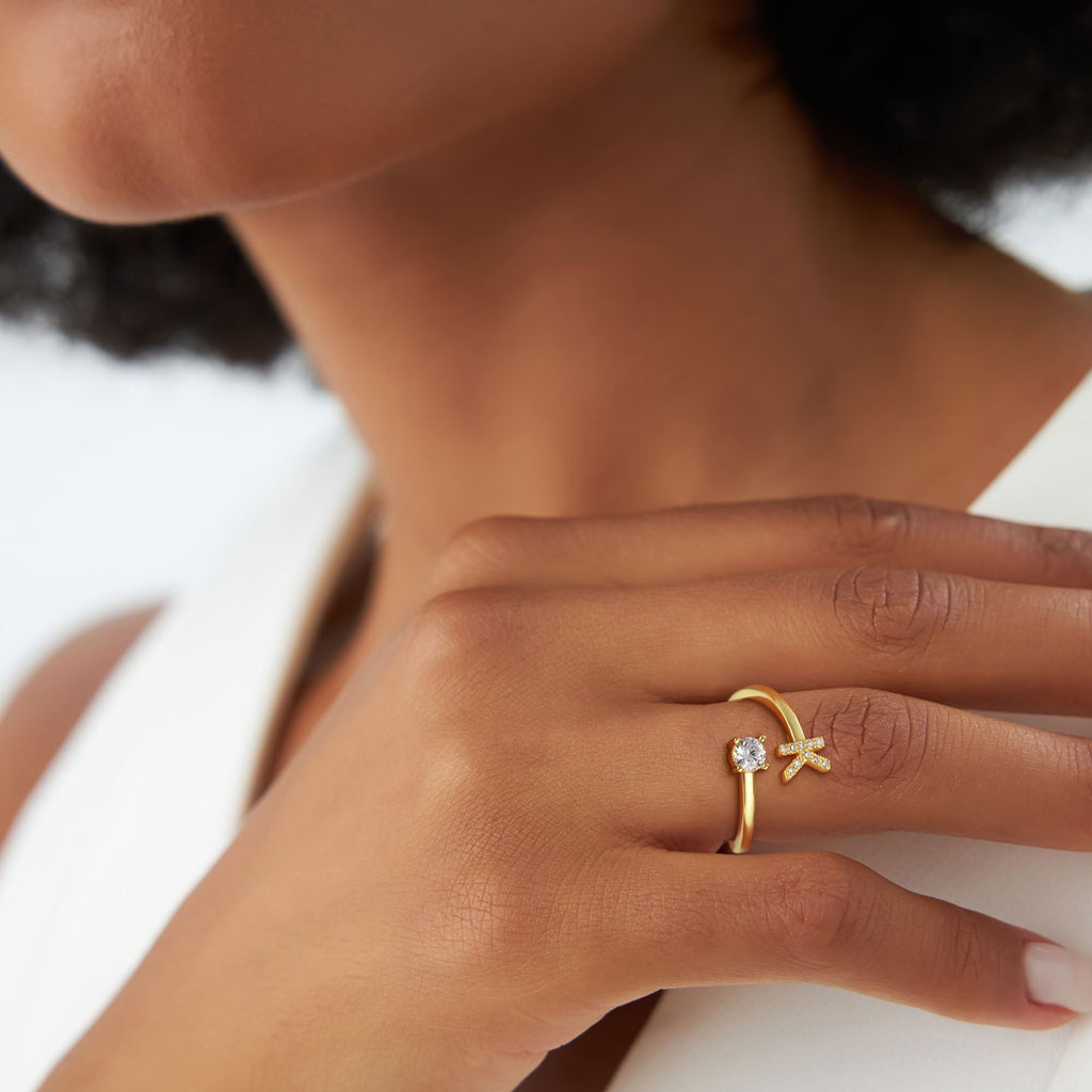 Eaciy Initial Rings for Women Girls - 14K Gold Plated H Initial Ring for Girls Age 6-8 Letter B Initial Letter Rings 10 Year Old Girl Birthday Gifts